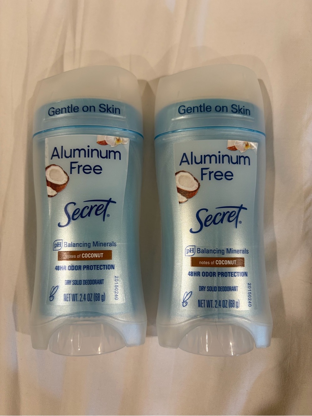 Secret Aluminum Free Coconut Scent Deodorant 48 Hour Protection 2 Pack